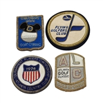 Lot of Four Pinback Crests - Atlanta Classic Sponsor, Disney Classic, Flying Golfers, & 1974 TPC