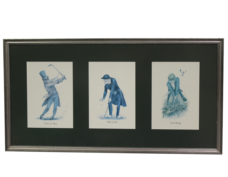 Three of Norman Orrs "Classic Golf" Print Series Prints - Framed