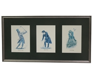 Three of Norman Orrs "Classic Golf" Print Series Prints - Framed