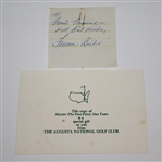 'Masters - The First Forty One Years' with Compliments Card and Personal Note from Furman Bisher