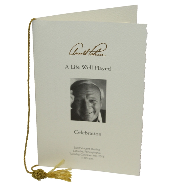 Arnold Palmer Memorial Funeral Service Program