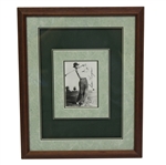 Ben Hogan Signed Small Double Matted Photo - Framed JSA ALOA