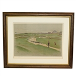 Artist Cecil Aldin Ltd Ed North Berwick Golf Course Original Color Lithograph - Framed