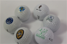 Six Logo Golf Balls from Seldom Seen European Courses