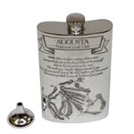 Augusta National Golf Club Pewter Golf Flask - with Funnel - Excellent Condition