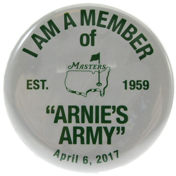 Masters "Arnies Army" Collectible Member Pin - 4/6/17 - Commemorating Arnold Palmer "est 1959"