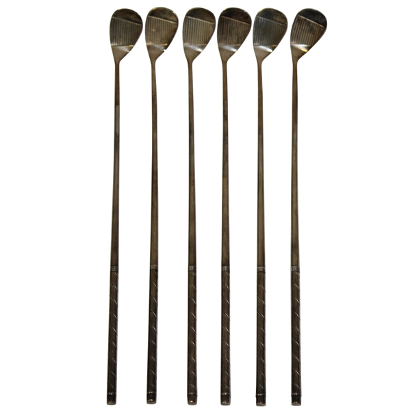 Six Alvin Sterling Silver Golf Club Stirrers - Roth Collection