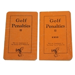 Two Golf Penalties Booklets by Dunlop 1933 - Roth Collection