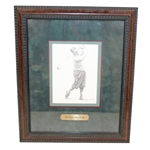 Bobby Jones 2001 Masters Sketch Signed by Artist Jim Fitzpatrick - Framed