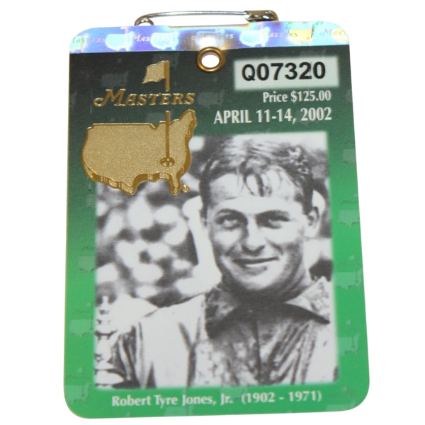 2002 Masters Tournament Series Badge #Q07320 - Tiger Woods Win