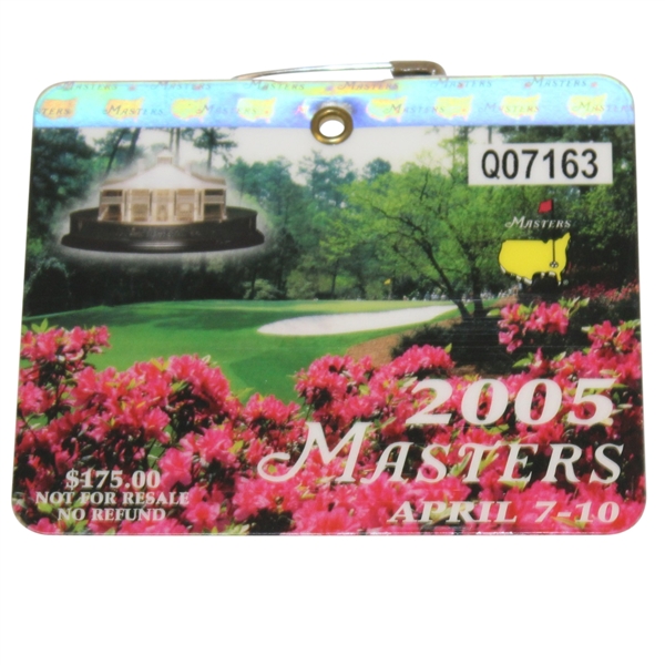 2005 Masters Tournament Series Badge #Q07163 - Tiger Woods Win