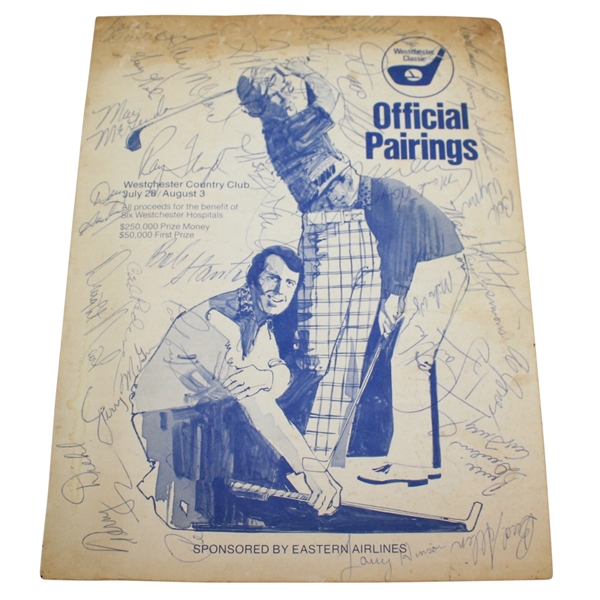 Multi-Signed 1975 Westchester Classic Pairing Sheet JSA ALOA