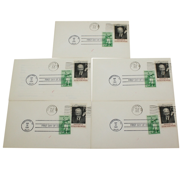 Dual Stamped FDC Cachets - Bobby Jones and President Eisenhower