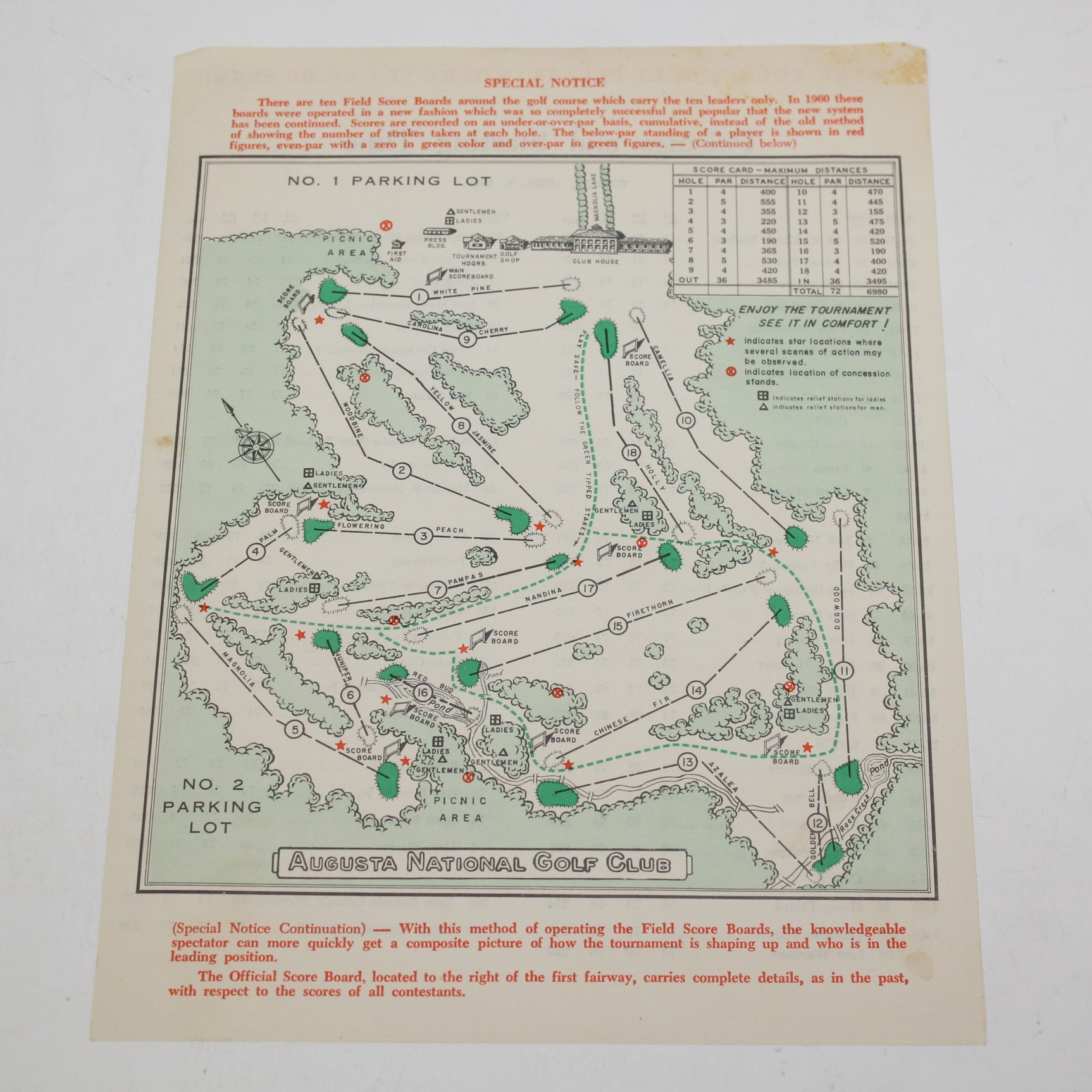 Lot Detail - 1962 Masters Tournament Sunday Pairing Sheet