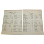 Lot of Two 1963 Masters Tournament Sunday Pairing Sheets
