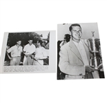 1947 US Open Wire Photos: Lew Worsham with Trophy, & Harbert, Todd, & Ransom Under Par Photo