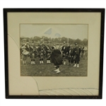 1940s Skokie Day Kilt Golf Photo with Piece of Kilt - Framed - Chicago Ill. Suburb - McMahon Collection