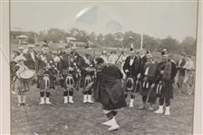 1940's Skokie Day Kilt Golf Photo with Piece of Kilt - Framed - Chicago Ill. Suburb - McMahon Collection