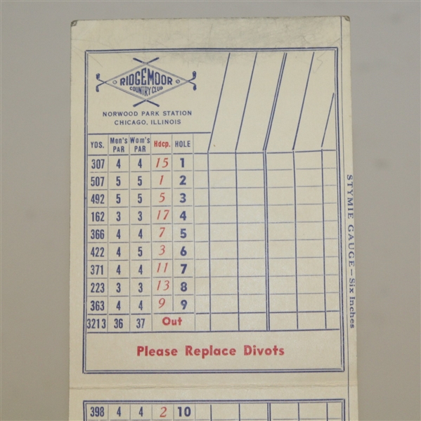 1942 Hale America National Open Golf Tournament at Ridgemoor CC Official Scorecard-Hogan's 1st Major? - McMahon Collection