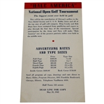 1942 Hale America National Open Golf Tournament Advertising Contract for Program Card - McMahon Collection