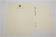 Part of Gerald R. Ford Letterhead & Envelope with Presidential Seal - Barrett Collection