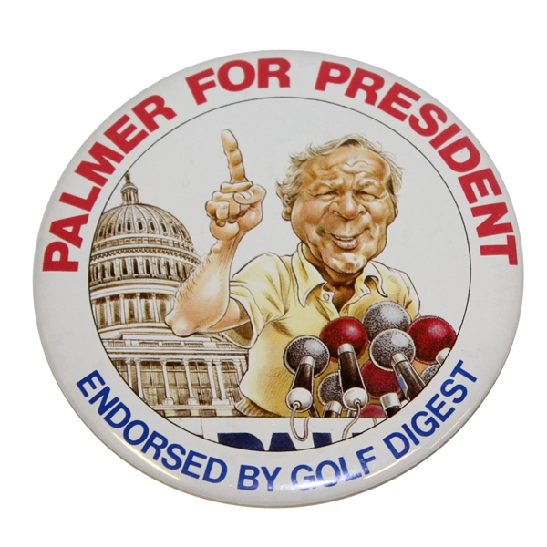 Arnold Palmer For President Mint Condition Pinback