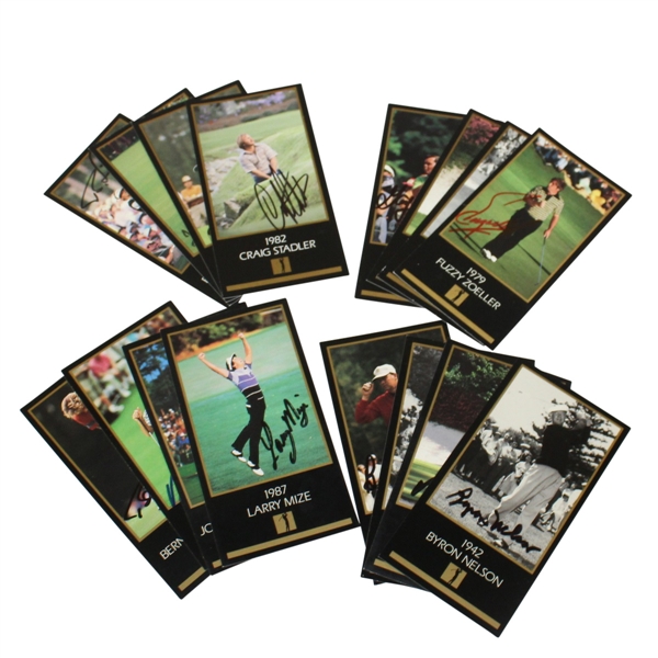 Sixteen Signed Masters Grand Slam Ventures Cards - Including 1942 Nelson JSA ALOA