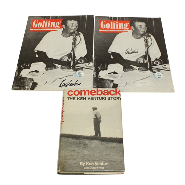 Ken Venturi Signed Items - Comeback: The Ken Venturi Story and Two Magazines JSA ALOA