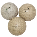 Three Vintage Spalding Dimple Golf Balls