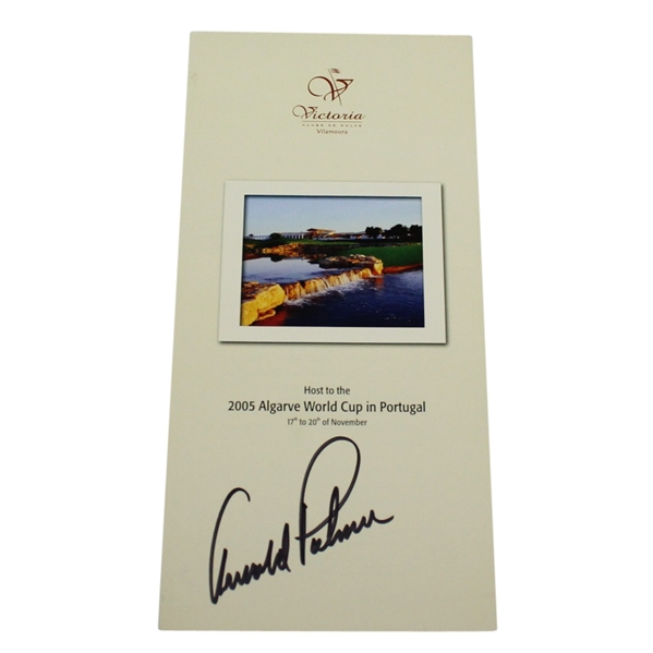 Victoria Clube de Golfe Publicity Pamphlet Signed by Arnold Palmer JSA ALOA