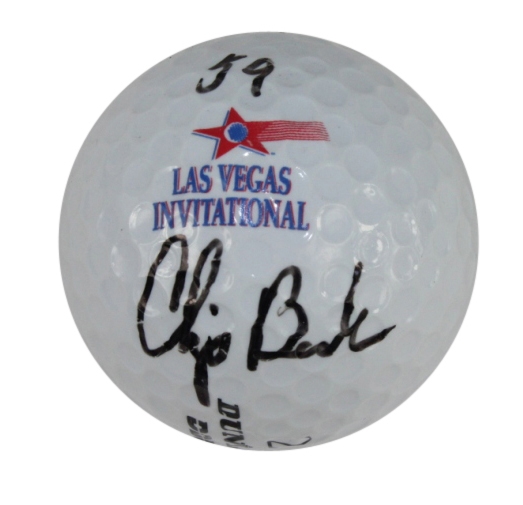 Chip Beck Signed Las Vegas Invitational Logo Golf Ball Site of 59 Round-W/ Inscription JSA ALOA