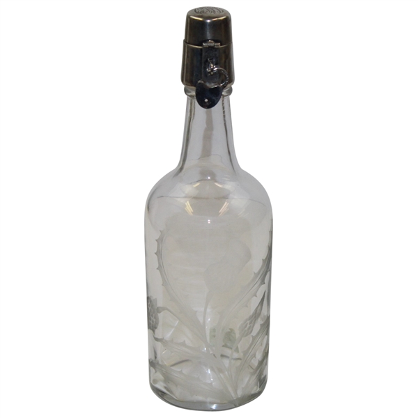 Circa 1900 Hawkes Sterling Thistle on Glass Bottle