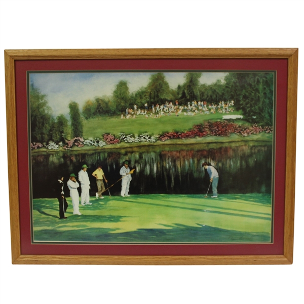 Augusta National Lithographic Print from Watercolor Reflections and Shadows by Edgar Barnett - Framed