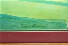 Augusta National Lithographic Print from Watercolor 'Reflections and Shadows' by Edgar Barnett - Framed