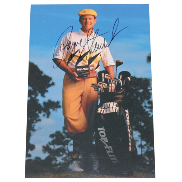 Payne Stewart Signed Top-Flite Advertising Postcard JSA ALOA