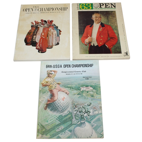 1961, 1963, & 1964 US Open Programs - Littler, Boros, & Venturi Winners