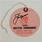 Jack Nicklaus Signed 1966 Masters Sunday Ticket #1514 JSA ALOA