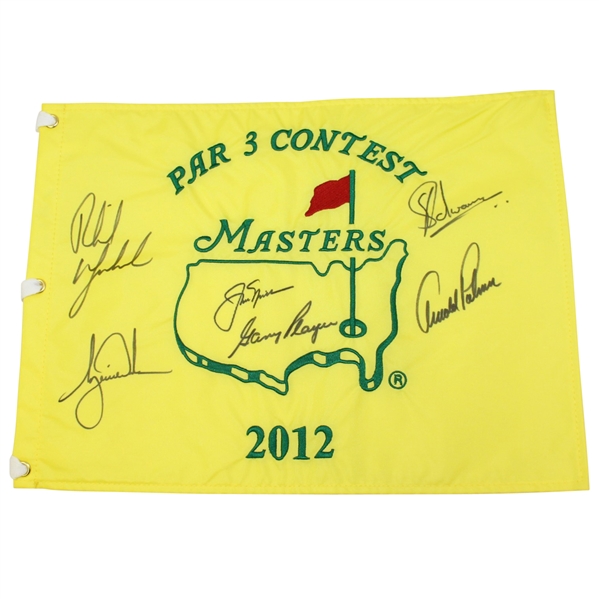 2012 Masters Par 3 Contest Flag Signed by Big Three Plus Woods & Mickelson JSA ALOA