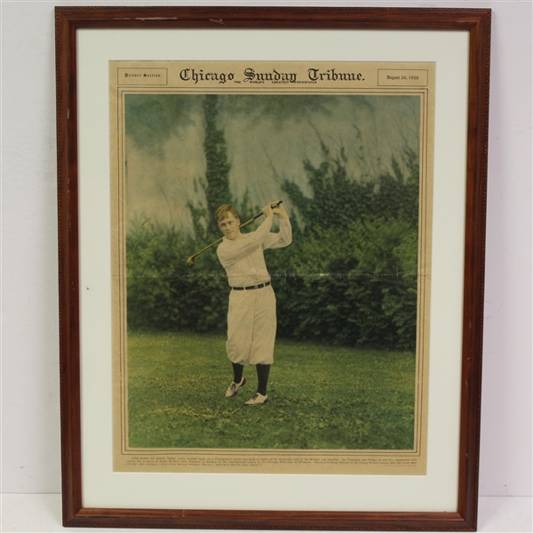 Bobby Jones Chicago Sunday Tribune 8/26/1928 Picture Section - Framed 