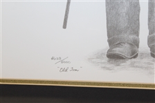 Ltd Ed Tom Morris Pencil Sketch Print by Artist David Purcell - Framed