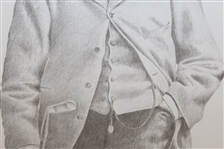 Ltd Ed Tom Morris Pencil Sketch Print by Artist David Purcell - Framed