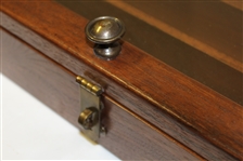 Wood Golf Rack for 100 Golf Balls with a Wood/Glass Door & Locking Latch