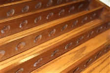 Wood Golf Rack for 100 Golf Balls with a Wood/Glass Door & Locking Latch