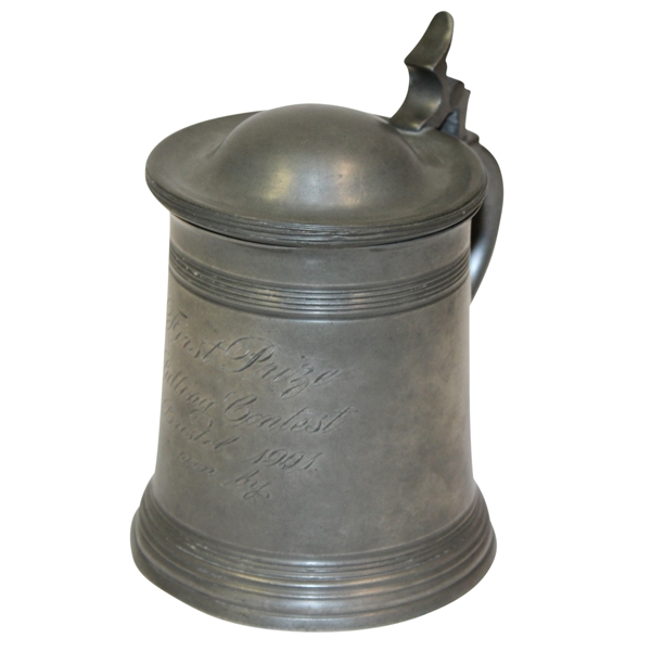 1901 Bristol Golf Club First Prize Putting Contest Pewter Stein - Roth Collection