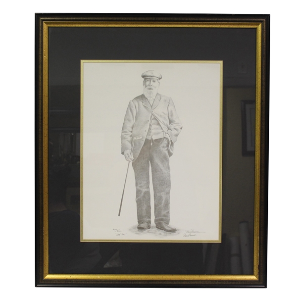 Ltd Ed Tom Morris Pencil Sketch Print by Artist David Purcell - Framed