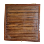 Wood Golf Rack for 100 Golf Balls with a Wood/Glass Door & Locking Latch
