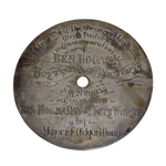 Ben Hogans Personal 1953 Hogan Day  In Fort Worth Medallion-On Return From British Open Win 