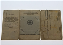 Ben Hogan Personal Airman Identification Card - Full Name Signature, Photo/Fingerprints JSA ALOA