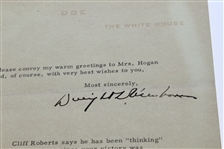 Ben Hogan TLS 7/13/53 White House Letterhead with President Eisenhower Full Signature - British Open Win Content JSA ALOA