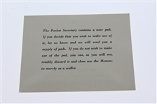 Ben Hogan's Personal 1963 Masters Gift Pocket Secretary-Stamped Ben Hogan W/Gift Card